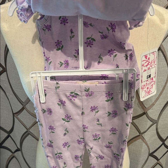 NEW 3 piece infant set - 2 shirts 1 pant Set- Baby Bodysuit and Leggings Set - Picture 3 of 6